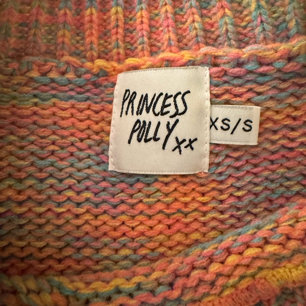 Princess Polly Pink and Orange Sweater with Wavy Patterns